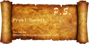 Prokl Sarolt névjegykártya